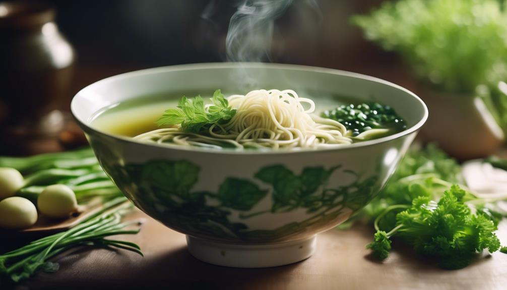 savory green tea broth