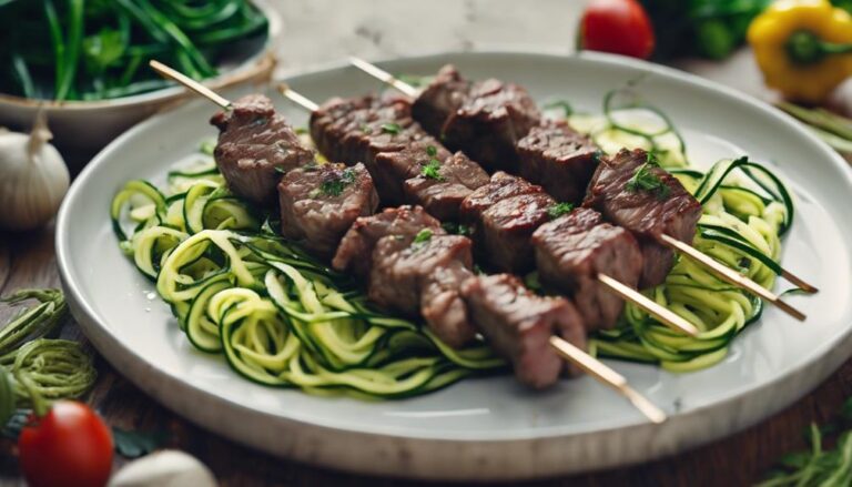 Sous Vide Beef Skewers With Zucchini Noodles