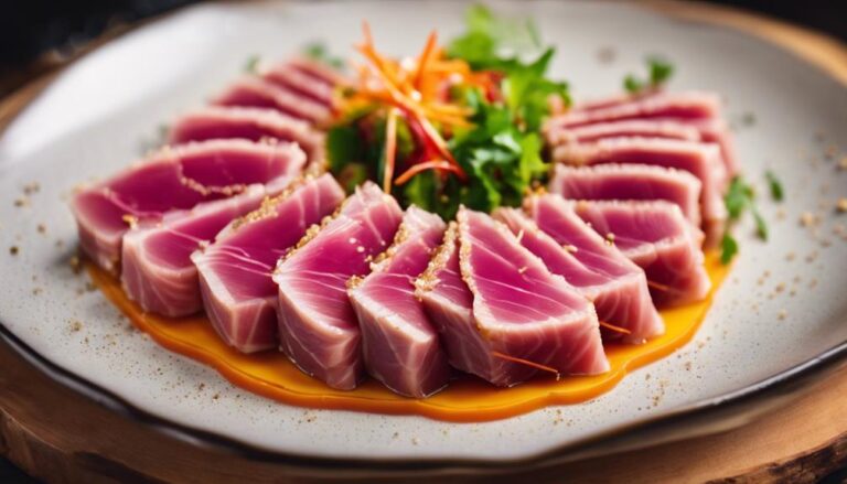 Sous Vide Tuna Tataki With Papaya Salad