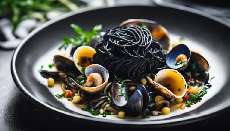 Pescetarian Diet Sous Vide Squid Ink Pasta With Clams