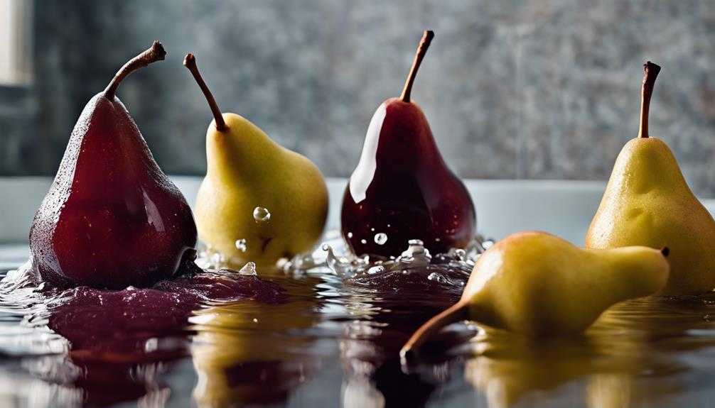 selection of pears for poaching