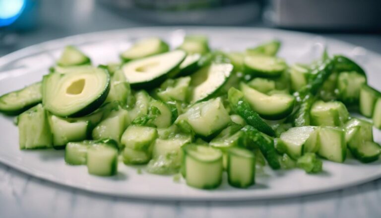 Sous Vide Cooling Avocado and Cucumber Salad for Pitta