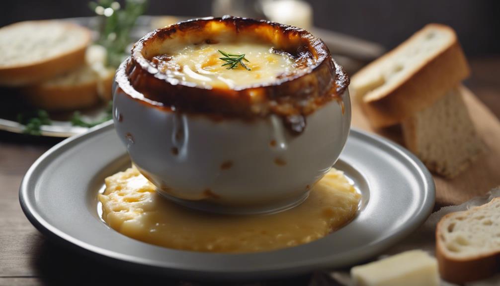 soup with onion cheese