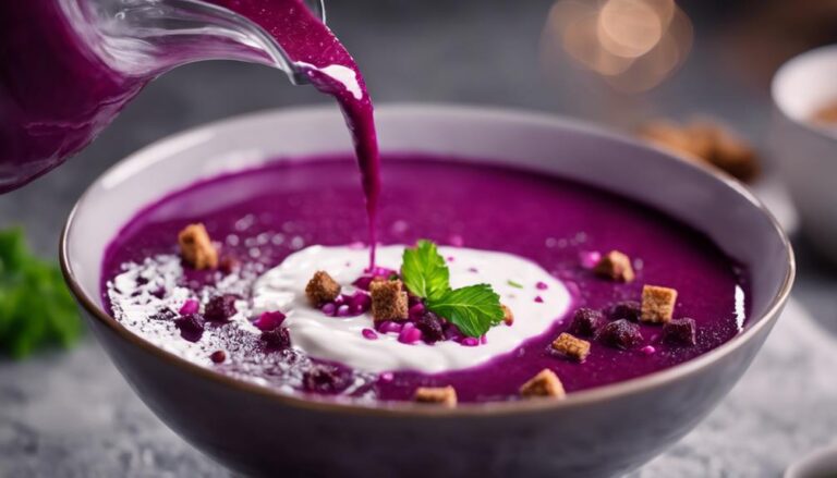 Sous Vide Beetroot Soup With Rye Croutons