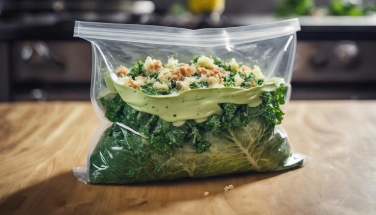 Sous Vide Kale Caesar Salad With Avocado Dressing