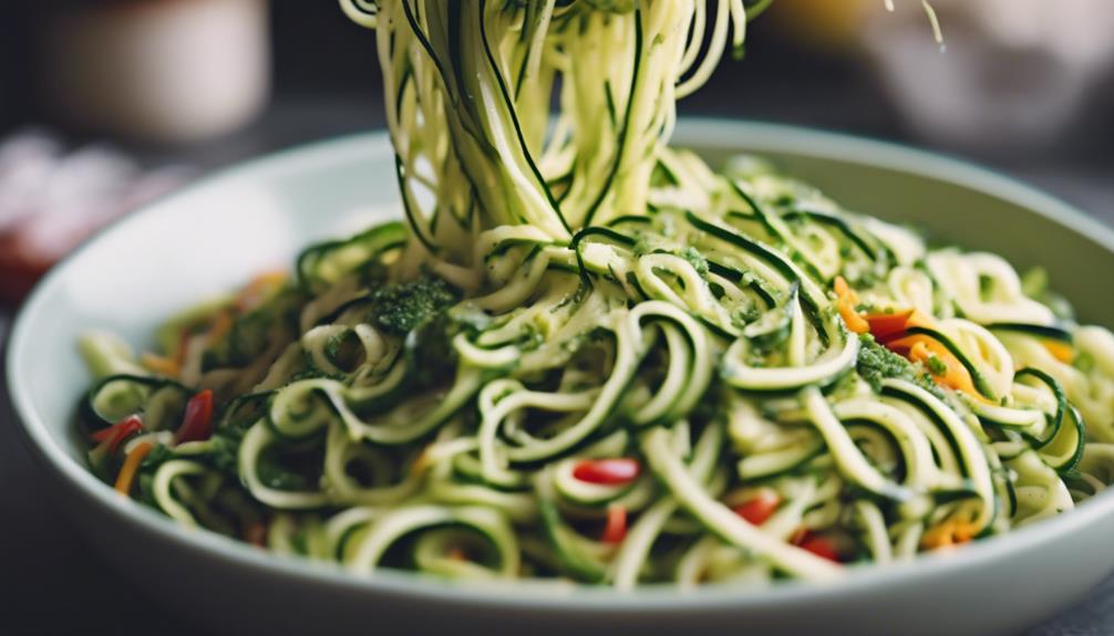 spiralizing zucchini into noodles