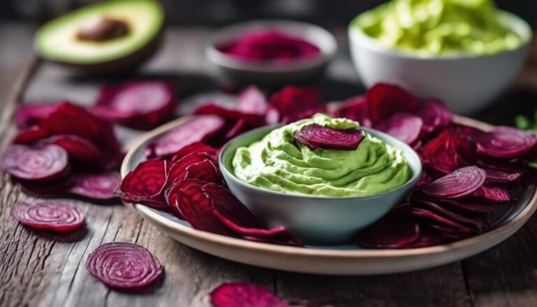 Sous Vide Beet Chips With Avocado Dip