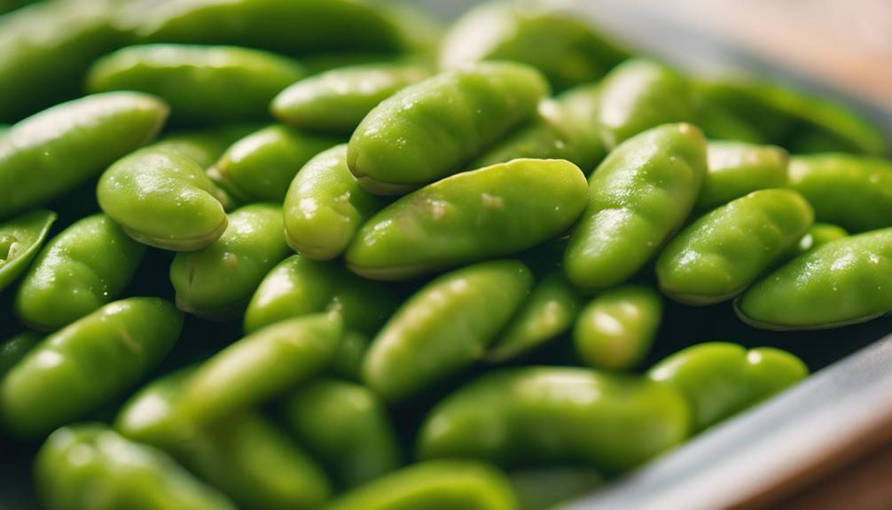 tender garlic infused edamame pods