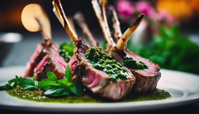 Sous Vide Rack of Lamb With Mint Chimichurri