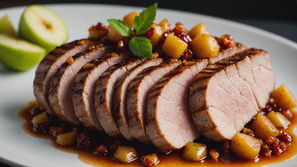 tender pork with chutney