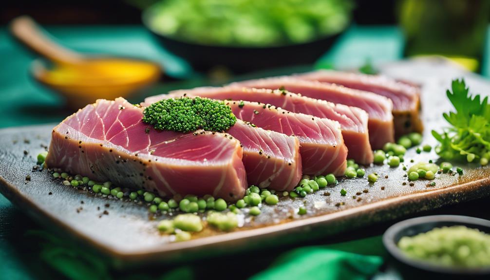 tuna dishes and wine