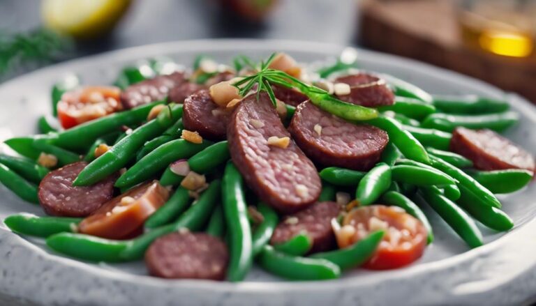 Sous Vide Kangaroo Sausage and Bean Salad