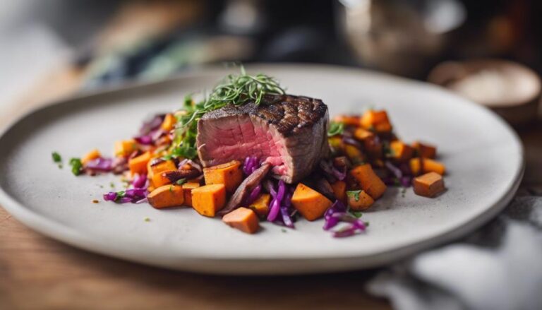 Sous Vide Kangaroo Meat and Sweet Potato Hash