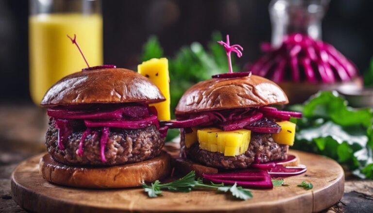 Sous Vide Kangaroo Burger With Beetroot and Pineapple