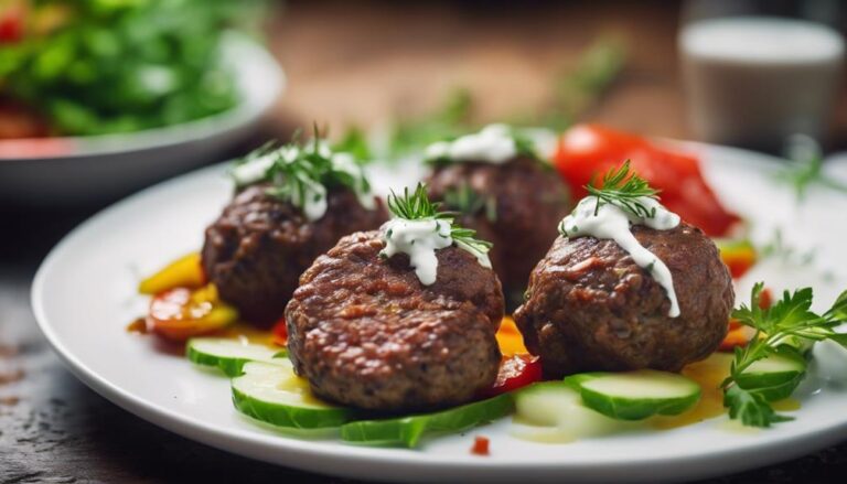 Sous Vide Kangaroo Kofta With Tzatziki and Greek Salad