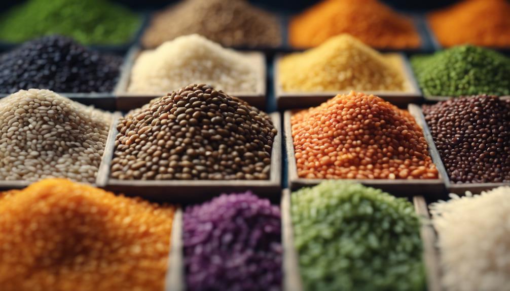 varieties of lentils and rice