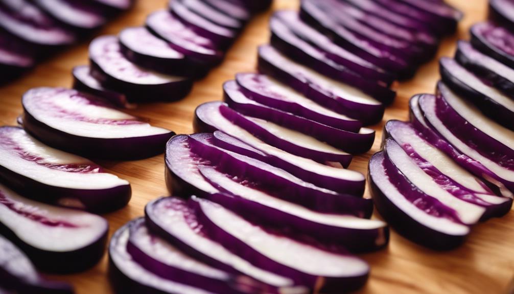 vibrant purple eggplant slices