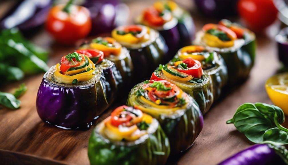 colorful eggplant rollatini dish