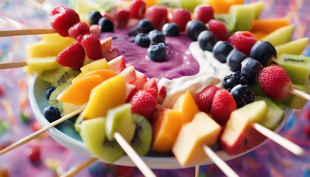 colorful fruit on sticks