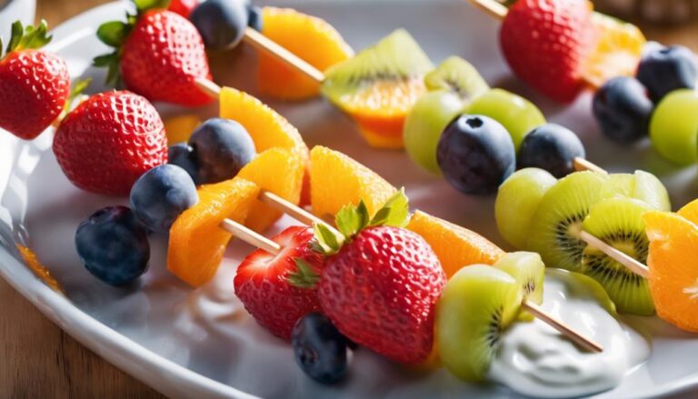 Rainbow Fruit Skewers With Yogurt Dip