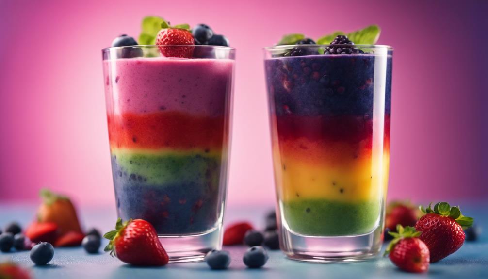 colorful layered berry smoothie