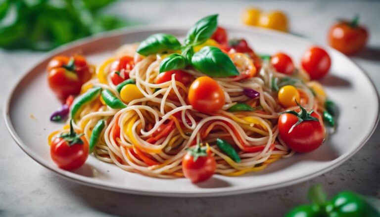 Rainbow Tomato Basil Spaghetti