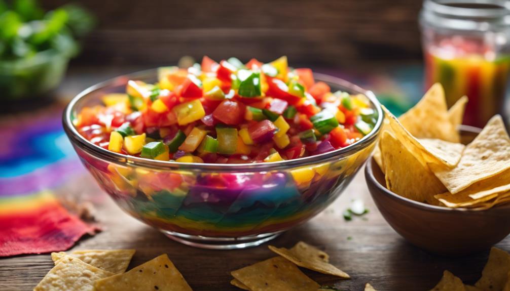 colorful salsa with chips