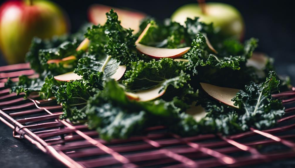 cooking kale and apples