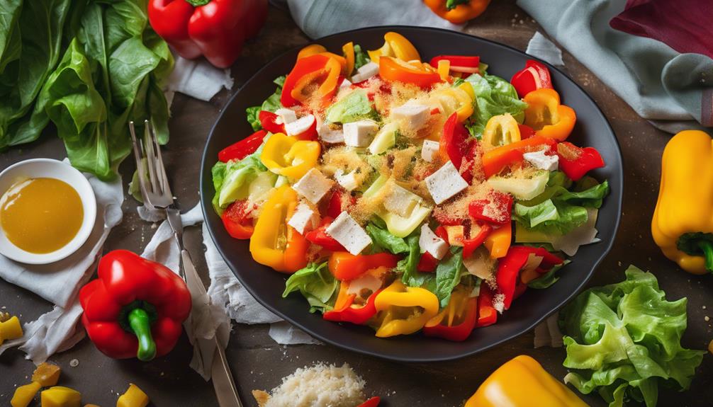 cooking with colorful peppers