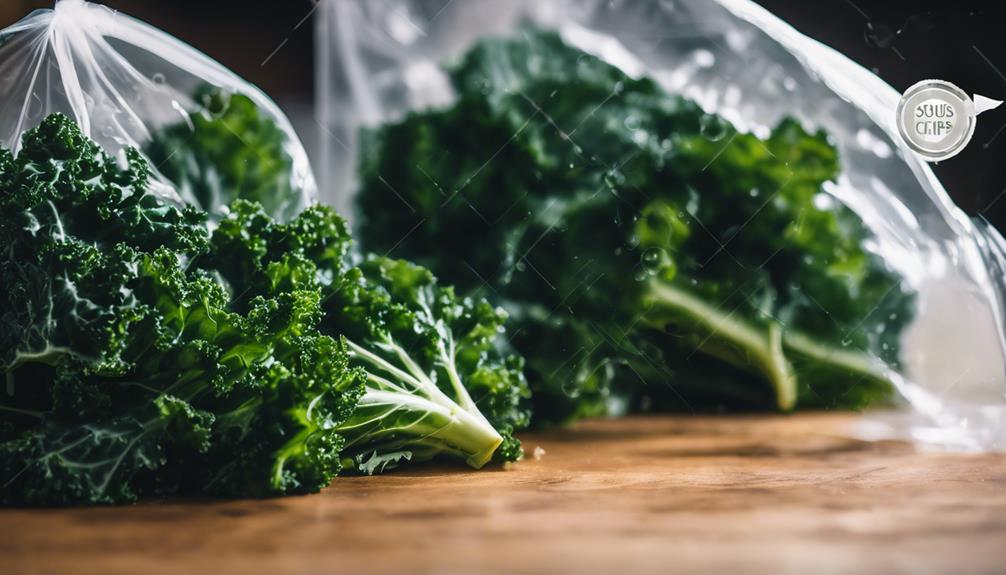 crispy kale in water