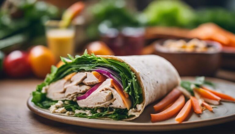 Lunch Whole Grain Wrap With Sous Vide Turkey and Hummus