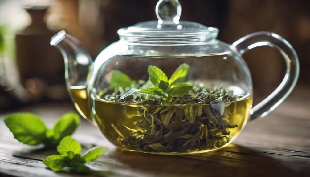 delicate green tea infusion