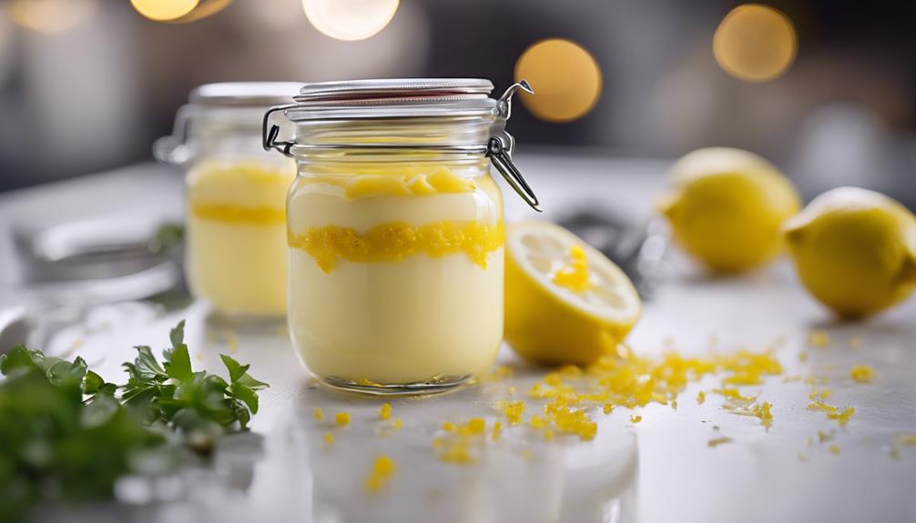 delicate lemon custard cooking