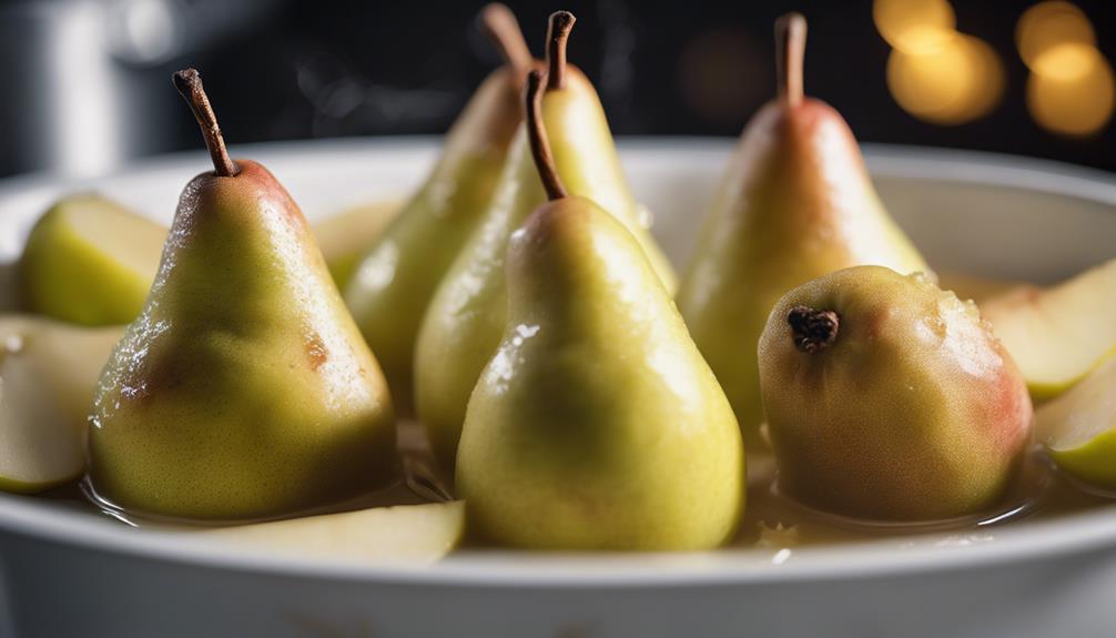 delicate sous vide pears