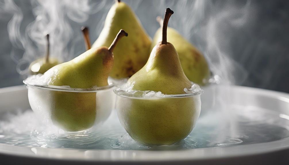 delicate vanilla infused poached pears