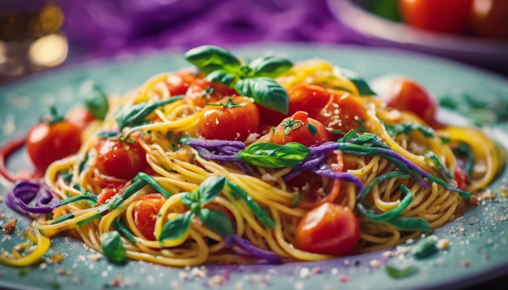 delicious and colorful pasta