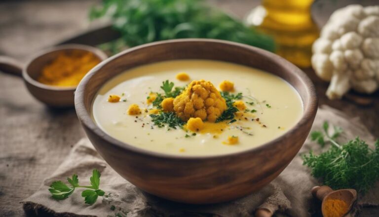 Roasted Cauliflower Soup With Turmeric