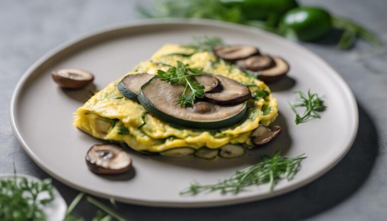 Sous Vide Mushroom and Zucchini Omelet