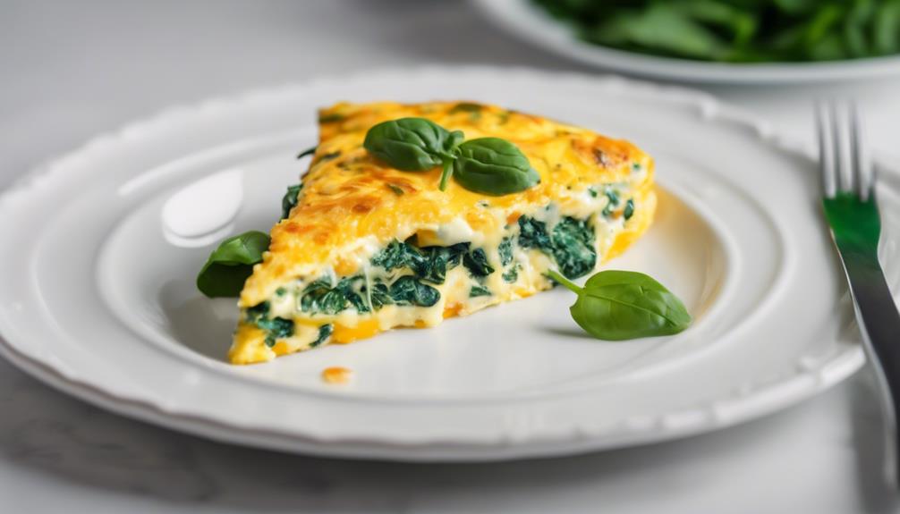 delicious breakfast with spinach