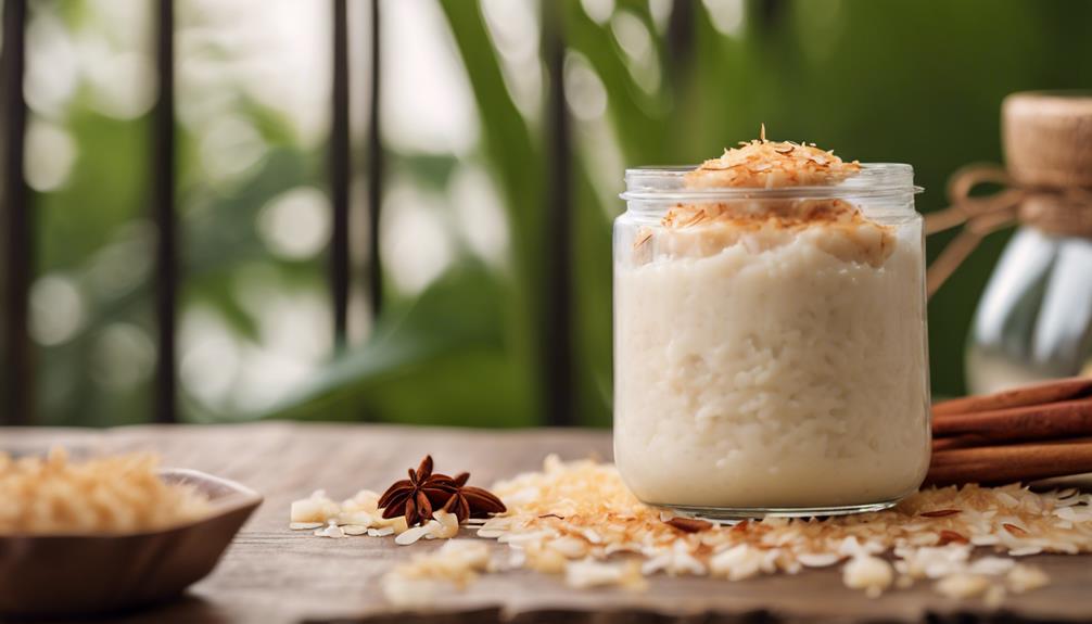 delicious coconut rice pudding