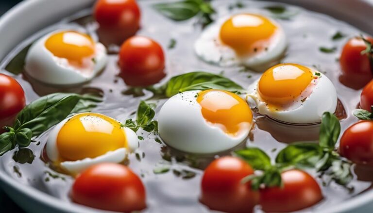 Sous Vide Tomato and Basil Poached Eggs