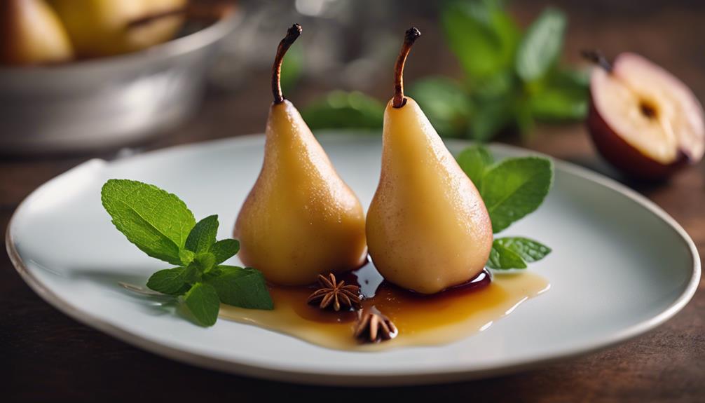 delicious organic poached pears