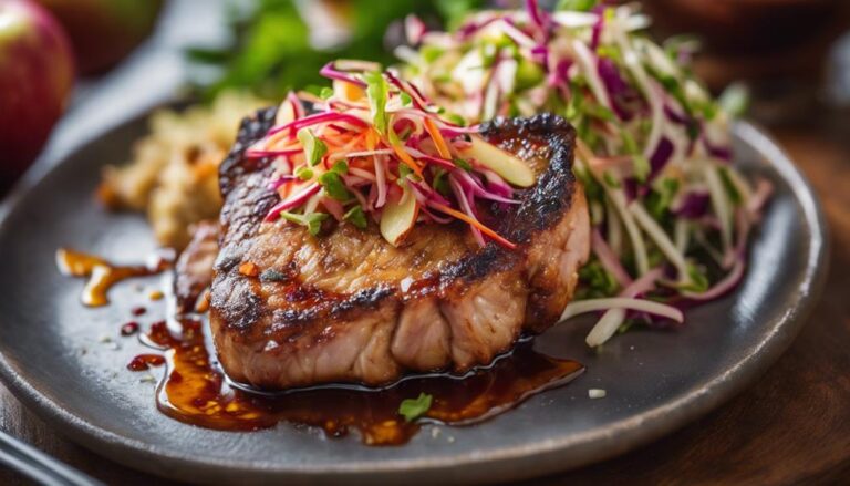 Sous Vide Pork Chops With Apple Slaw