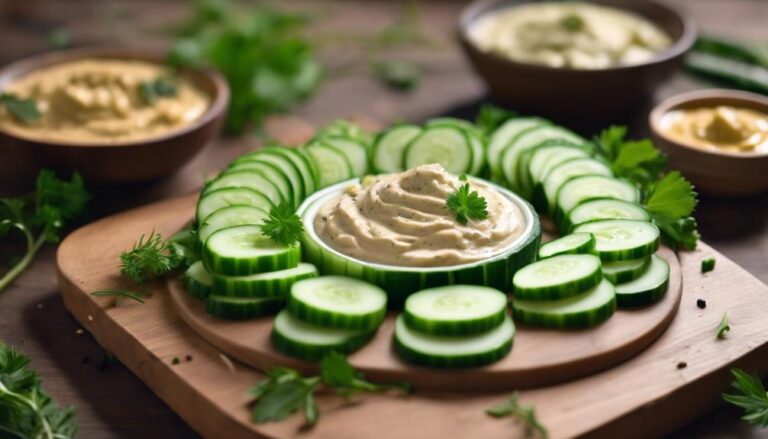 Sous Vide Cucumber and Hummus Bites