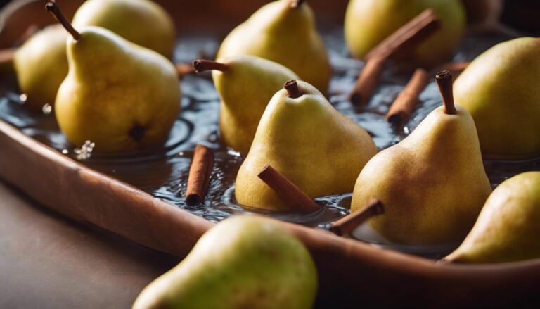 Sous Vide Poached Pears With Cinnamon