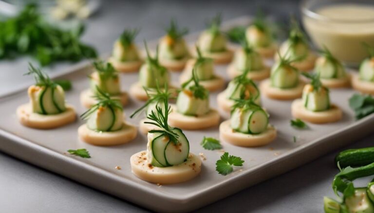 Sous Vide Cucumber and Hummus Bites