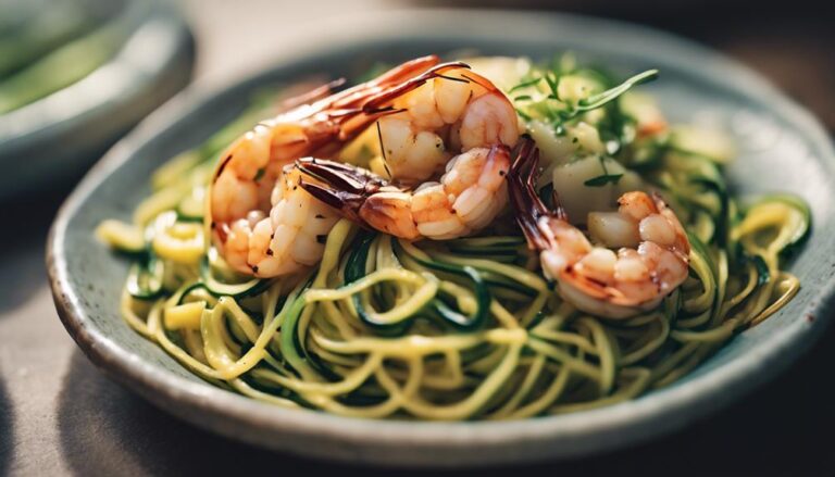 Sous Vide Garlic Butter Shrimp With Zucchini Noodles