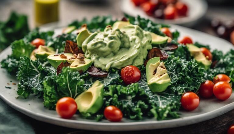 Sous Vide Kale Caesar Salad With Avocado Dressing