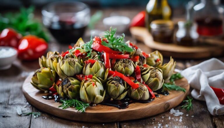 Sous Vide Artichoke and Roasted Red Pepper Salad