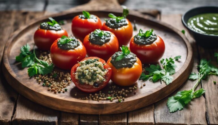 Sous Vide Quinoa and Black Bean Stuffed Tomatoes